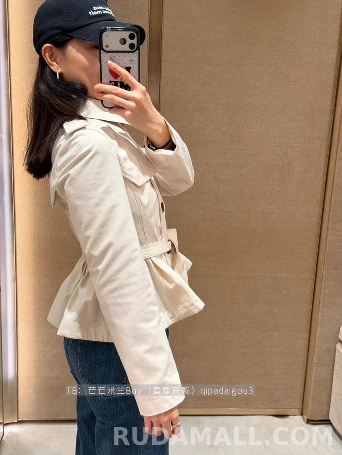 버버리 버버리 벨티드 더블 플레어 자켓 상세 이미지