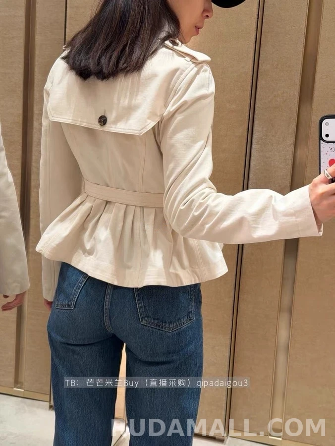 버버리 버버리 벨티드 더블 플레어 자켓 상세 이미지