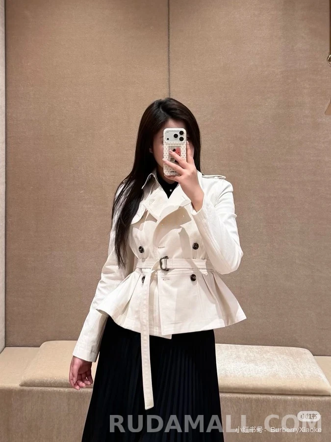 버버리 버버리 벨티드 더블 플레어 자켓 상세 이미지