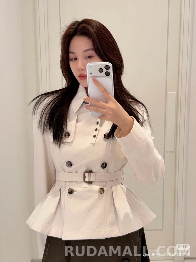 버버리 버버리 벨티드 더블 플레어 자켓 상세 이미지