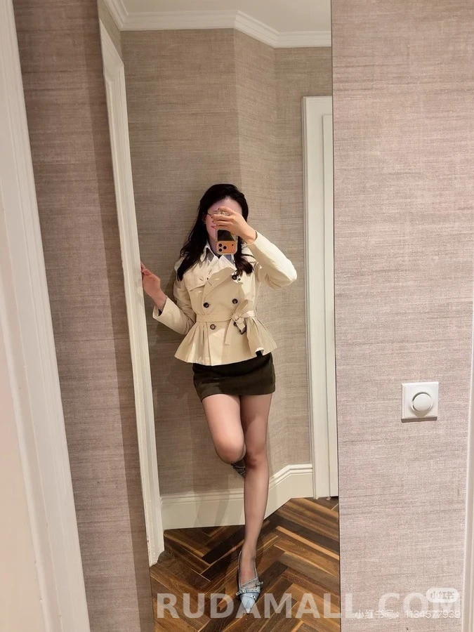 버버리 버버리 벨티드 더블 플레어 자켓 상세 이미지