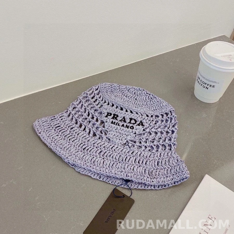 프라다 프라다 우븐 패브릭 버킷햇 상세 이미지