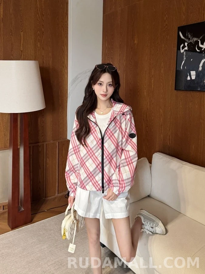 버버리 버버리 체크 후드 집업 상세 이미지