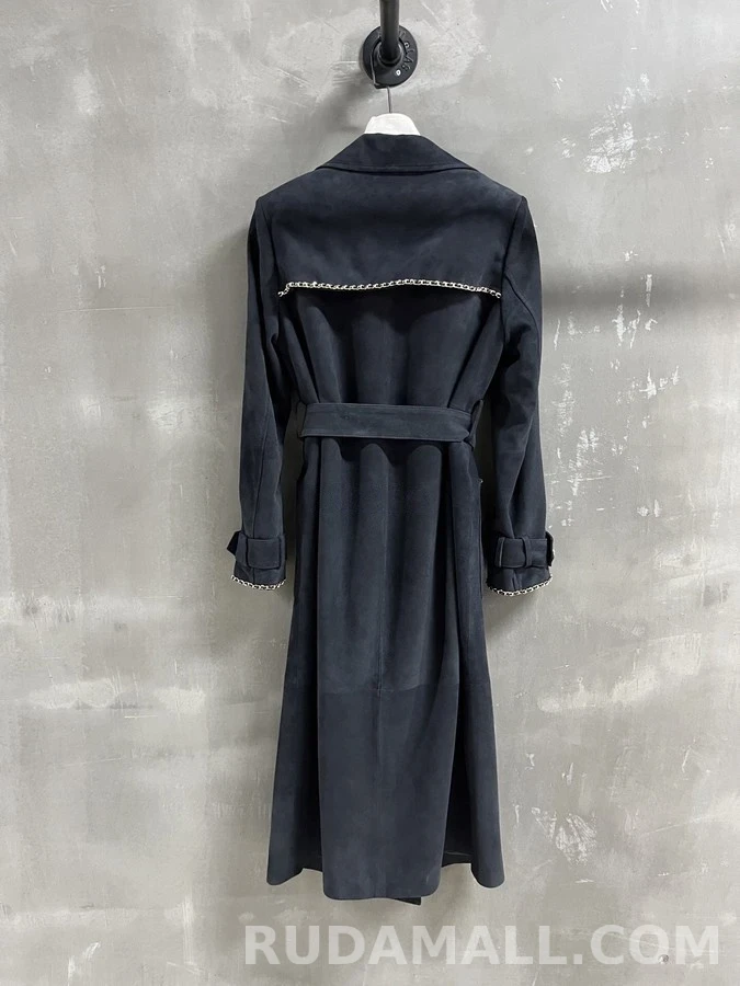 샤넬 샤넬 체인 디테일 가죽 코트 상세 이미지