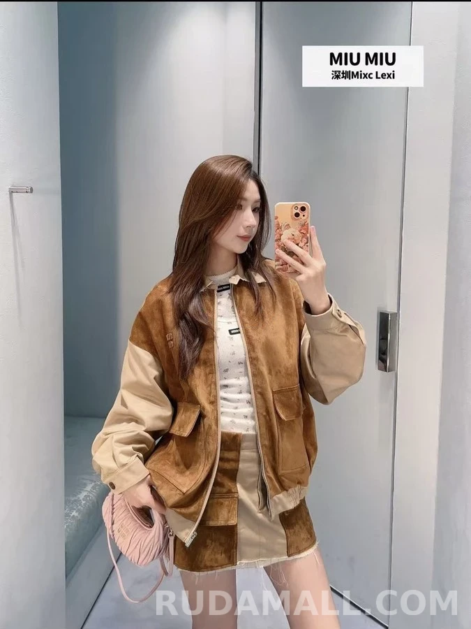 미우미우 미우미우 패치워크 레터링 자켓 상세 이미지