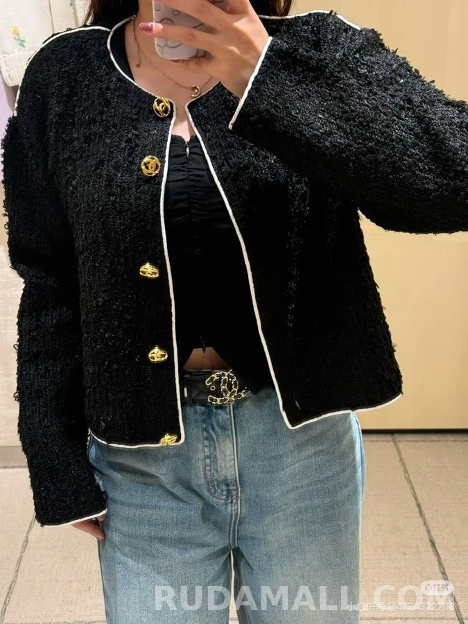 샤넬 샤넬 더블C 금장 버튼 부클 자켓 상세 이미지
