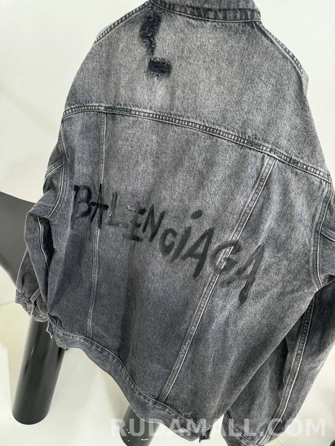 발렌시아가 발렌시아가 그라피티 레터링 워싱 데님 자켓 상세 이미지