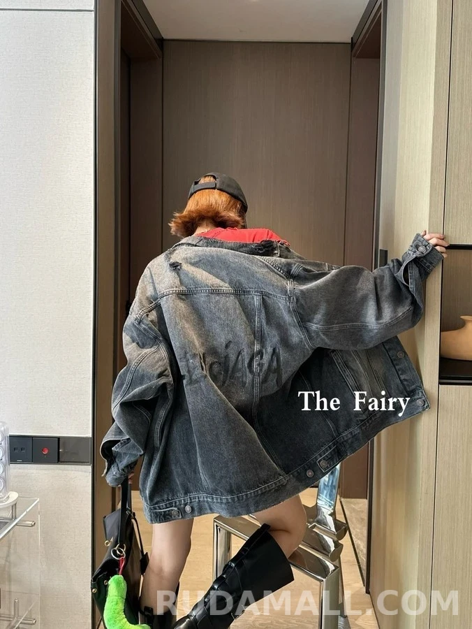 발렌시아가 발렌시아가 그라피티 레터링 워싱 데님 자켓 상세 이미지