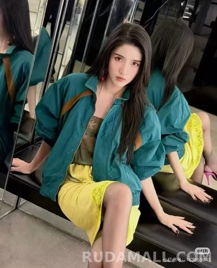 생로랑 세인트로랑 배색 스탠드넥 자켓 상세 이미지