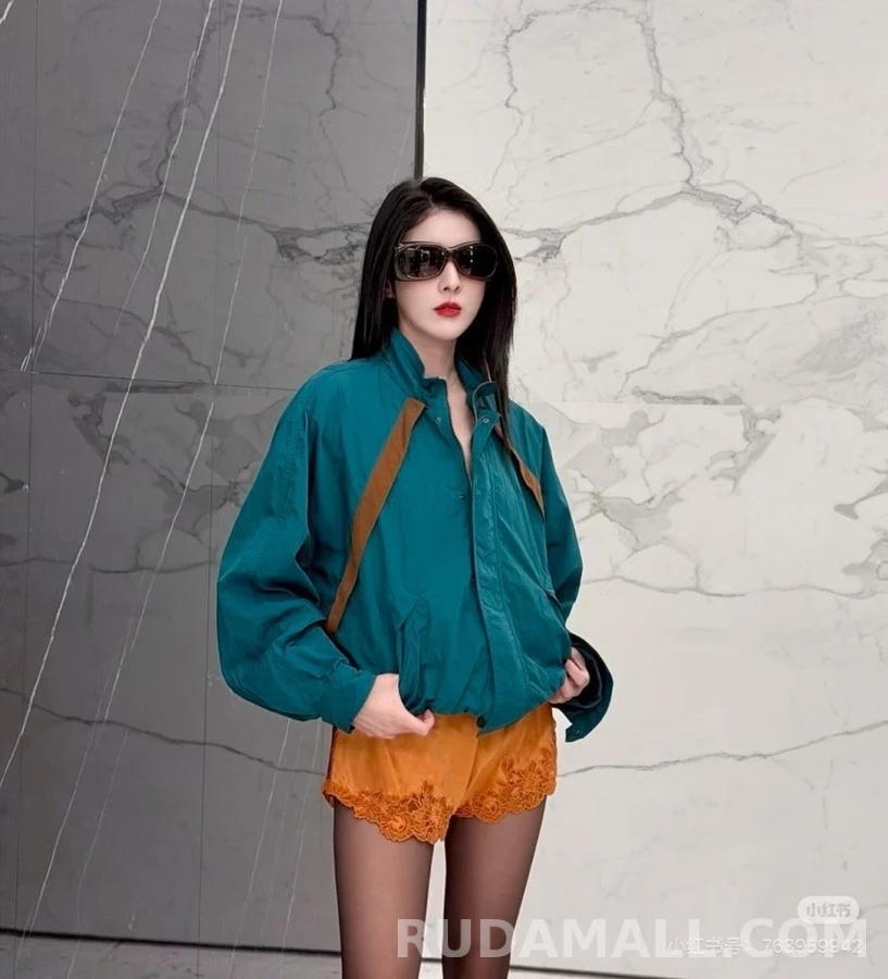 생로랑 세인트로랑 배색 스탠드넥 자켓 상세 이미지