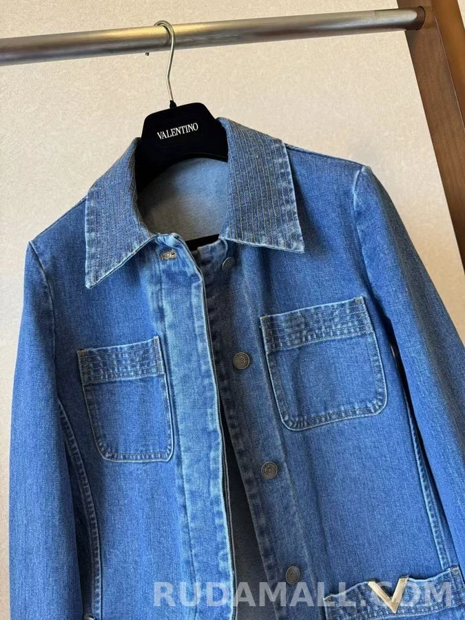 발렌티노 발렌티노 V로고 데님 워크 자켓 상세 이미지