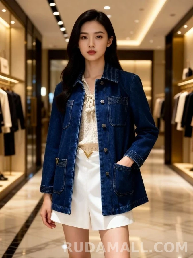 발렌티노 발렌티노 V로고 데님 워크 자켓 상세 이미지
