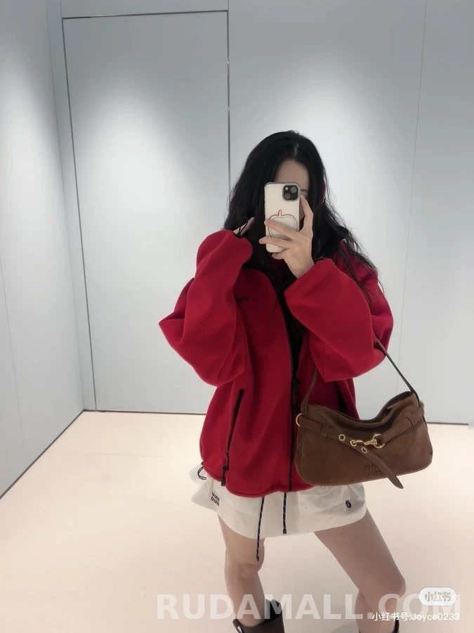 미우미우 미우미우 로고 자수 플리스 자켓 상세 이미지